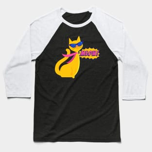 Pop Art Cat Baseball T-Shirt